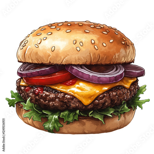 hamburger on white