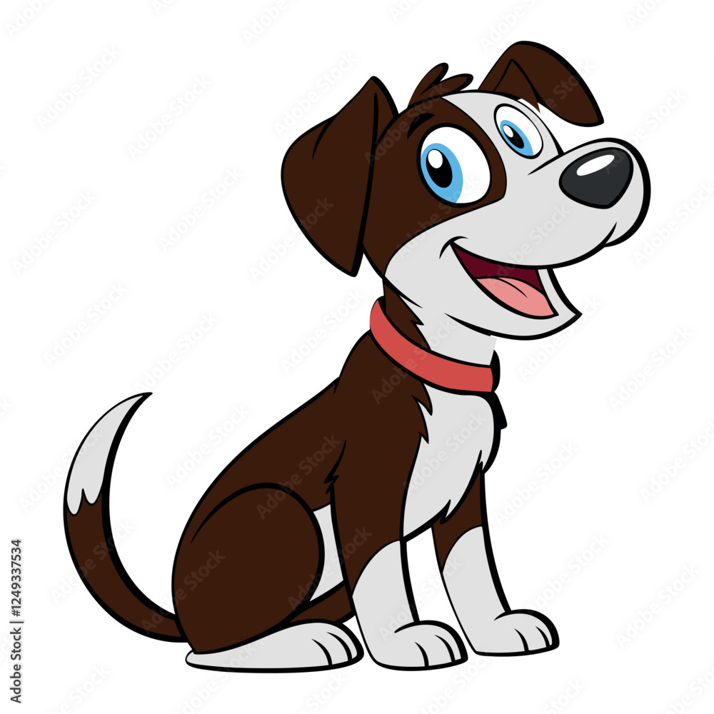 Fototapeta premium Funny cartoon dog sitting