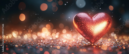 A Valentine's Day background with an array of sparkling hearts