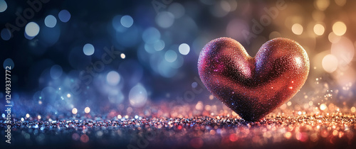 A Valentine's Day background with an array of sparkling hearts