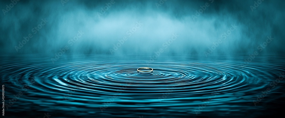 Fototapeta premium Water Drop Ripples Mystical Background