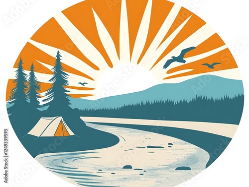 Simple Tent Logo Silhouette