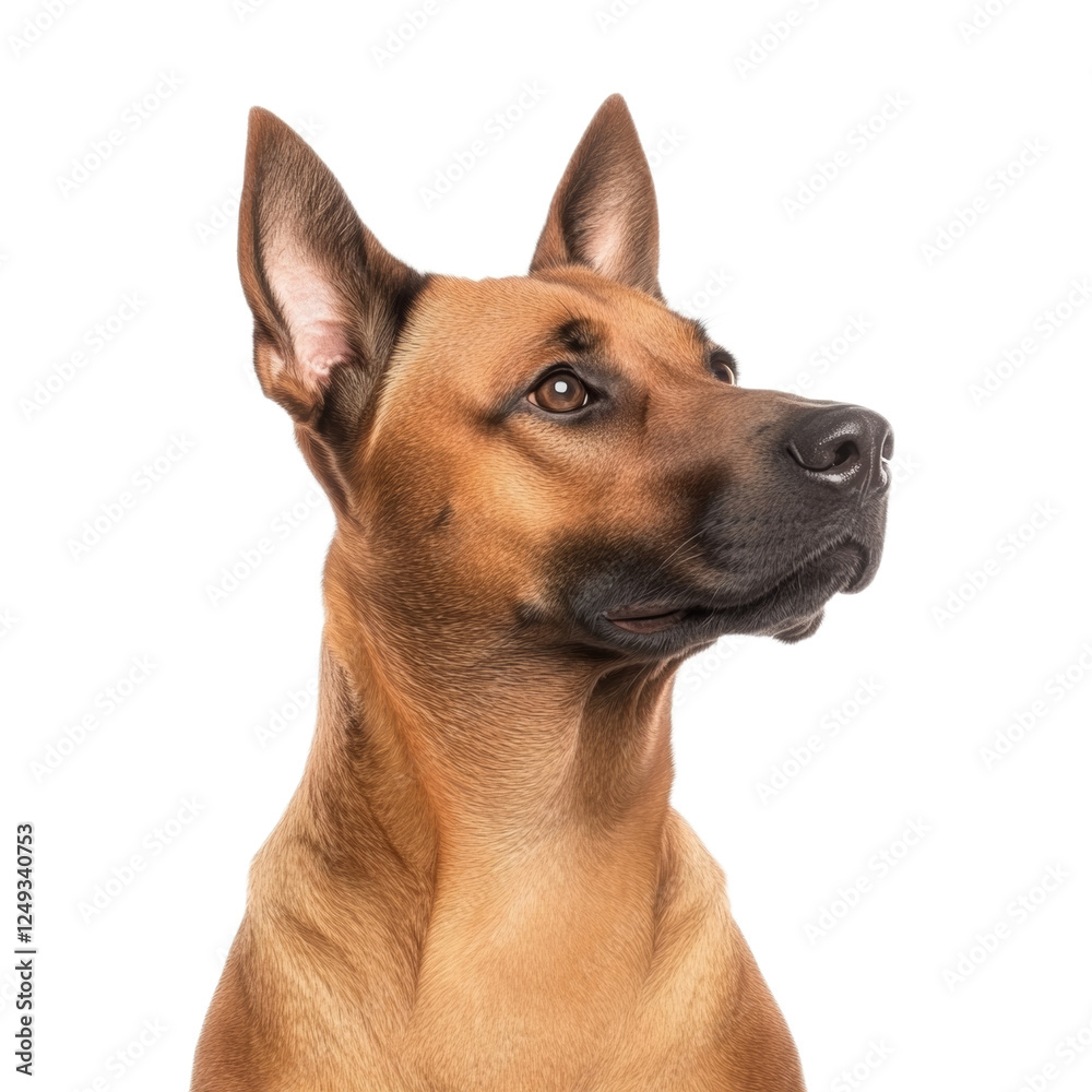 Profile of a Brown Dog Against White Background Profile of a Brown Dog Against White Background
