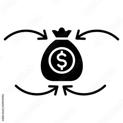 Revenue Stream Glyph Icon
