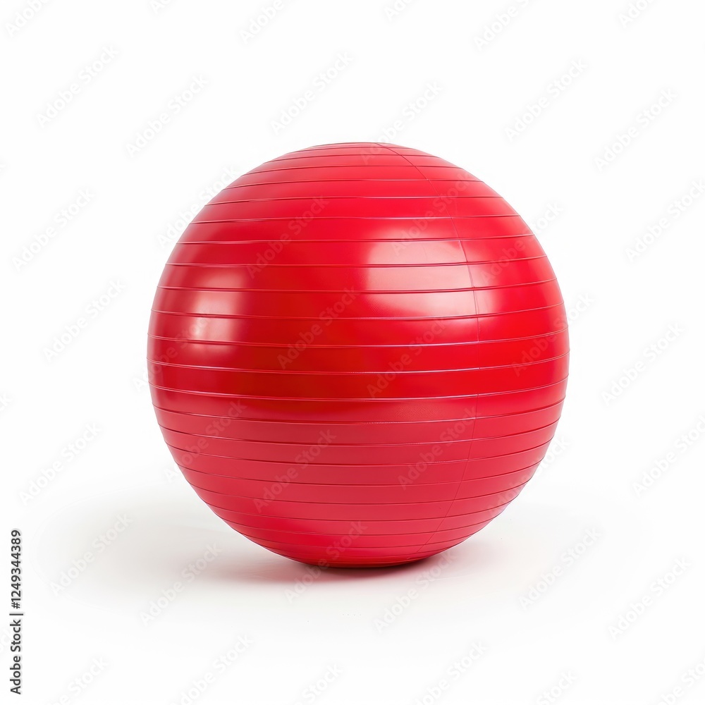 Bright Red Exercise Ball for Fitness and Rehabilitation Activities Bright Red Exercise Ball for Fitness and Rehabilitation Activities
