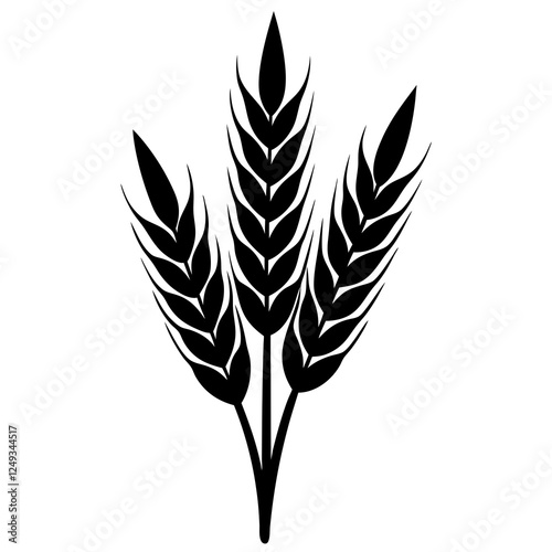 wheat plant crop vector silhouette