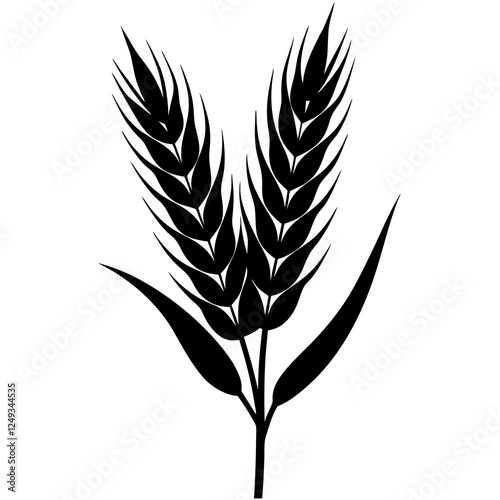 wheat plant crop vector silhouette