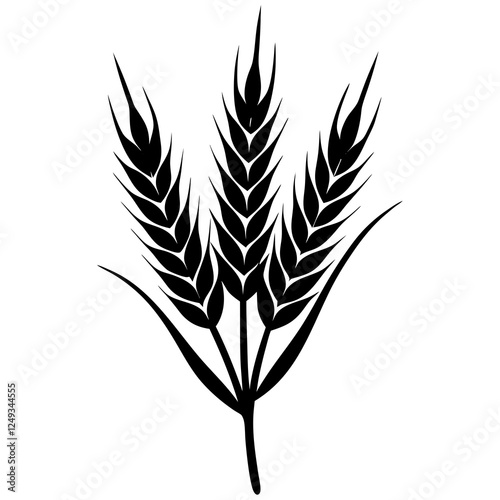 wheat plant crop vector silhouette