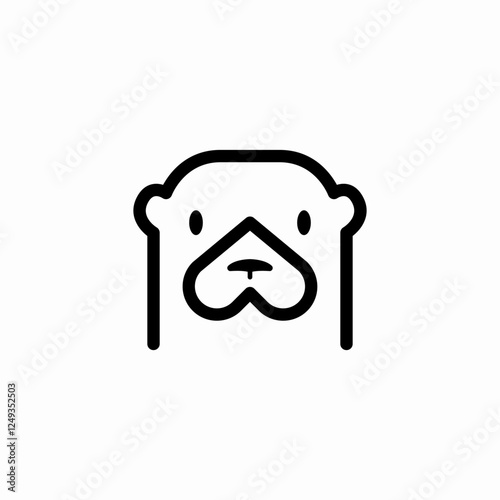 otter face icon sign vector