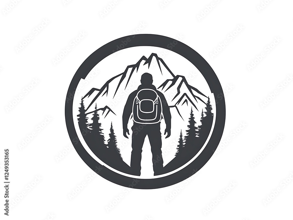 Minimalistic Black and White Vector Logo Silhouette