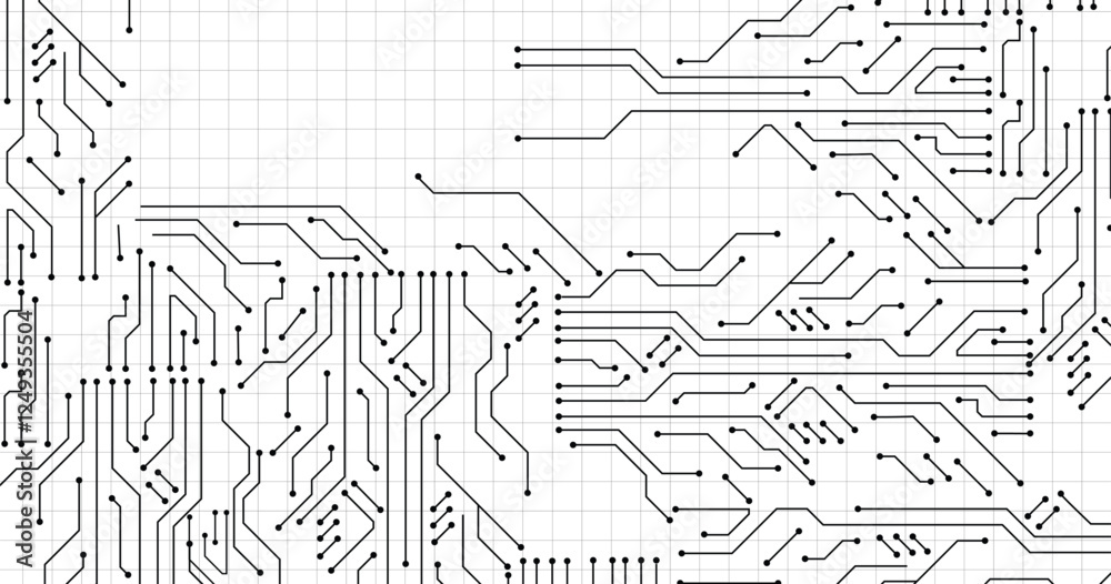 Obraz premium Abstract digital background with technology circuit board texture. Electronic motherboard illustration. Communication and engineering concept. Vector illustration. 