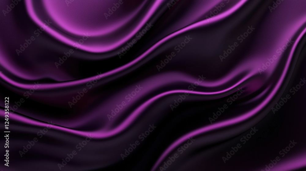 Obraz premium Satin fabric with dark amethyst color and smooth flowing texture