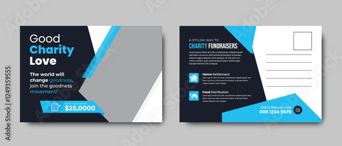 charity postcard template design.