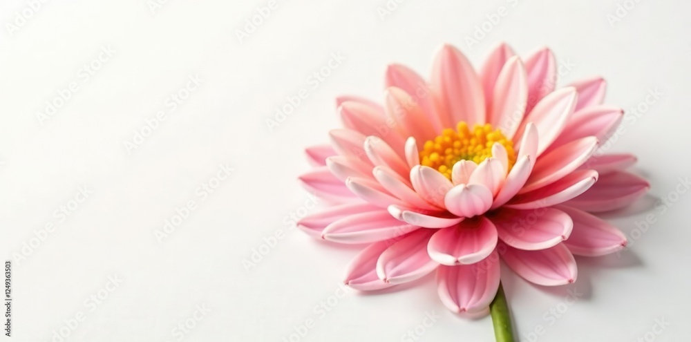 Fototapeta premium Delicate petals of chrysanthemum flowers on white background, petal, isolated, flower