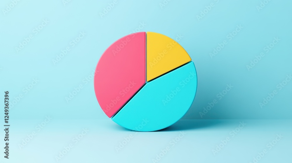 Minimalist 3D Pie Chart with One Thickened Section Highlighting Market Leader for Data Visualization and Presentation in Modern Business Settings Minimalist 3D Pie Chart with One Thickened Section Highlighting Market Leader for Data Visualization and Presentation in Modern Business Settings