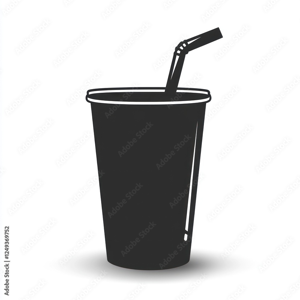 Paper Cup with Straw, Drink Icon, Graphic Design Paper Cup with Straw, Drink Icon, Graphic Design