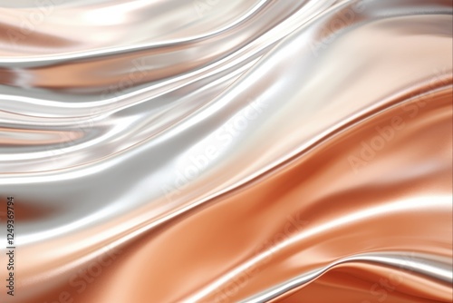 Shiny Silver Foil Wave Background. Abstract Texture of Glowing Aluminium, Alloy, Brass, Bronze and Copper in a Bright and Stylish Design