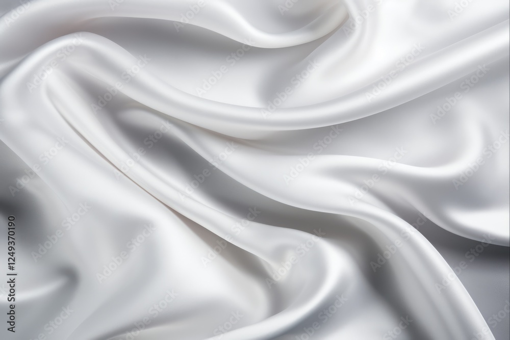 Silky White Satin Fabric Background with Abstract Wavy Patterns - Elegant and Luxurious Texture for Showcase, Presentations, and Backdrops Silky White Satin Fabric Background with Abstract Wavy Patterns - Elegant and Luxurious Texture for Showcase, Presentations, and Backdrops