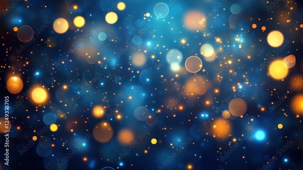 Abstract Bokeh Background With Vibrant Blue And Orange Lights Abstract Bokeh Background With Vibrant Blue And Orange Lights