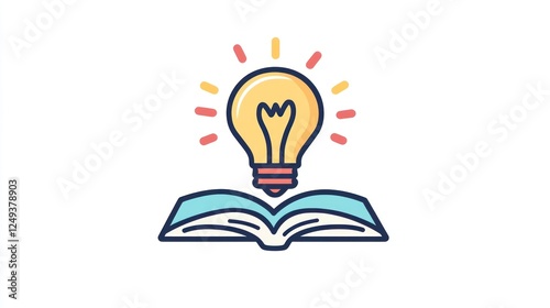 Open Book with Lightbulb, Idea, Education, Learning, Knowledge, Inspiration, Conceptual