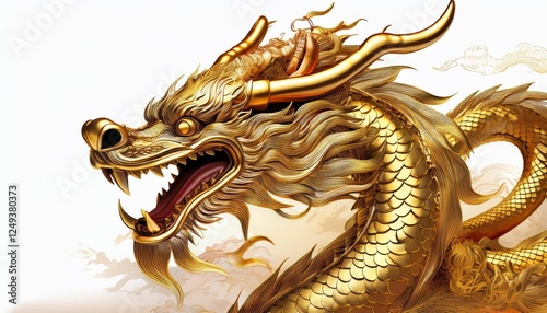 golden dragon on white