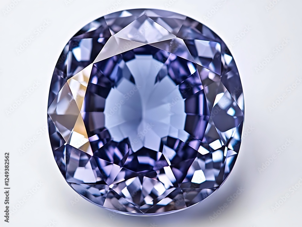 Faceted Deep Blue Gemstone with Intricate Detail Faceted Deep Blue Gemstone with Intricate Detail