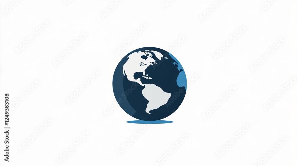 Simple globe, world map, simple design, digital illustration Simple globe, world map, simple design, digital illustration