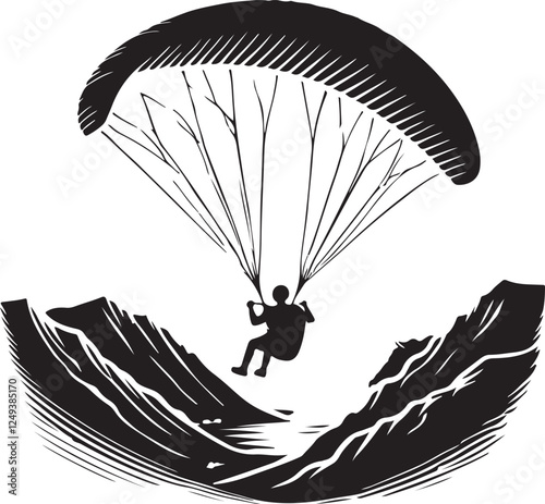 vector illustration of a parachute