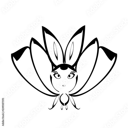 Vector illustration of a butterfly girl.