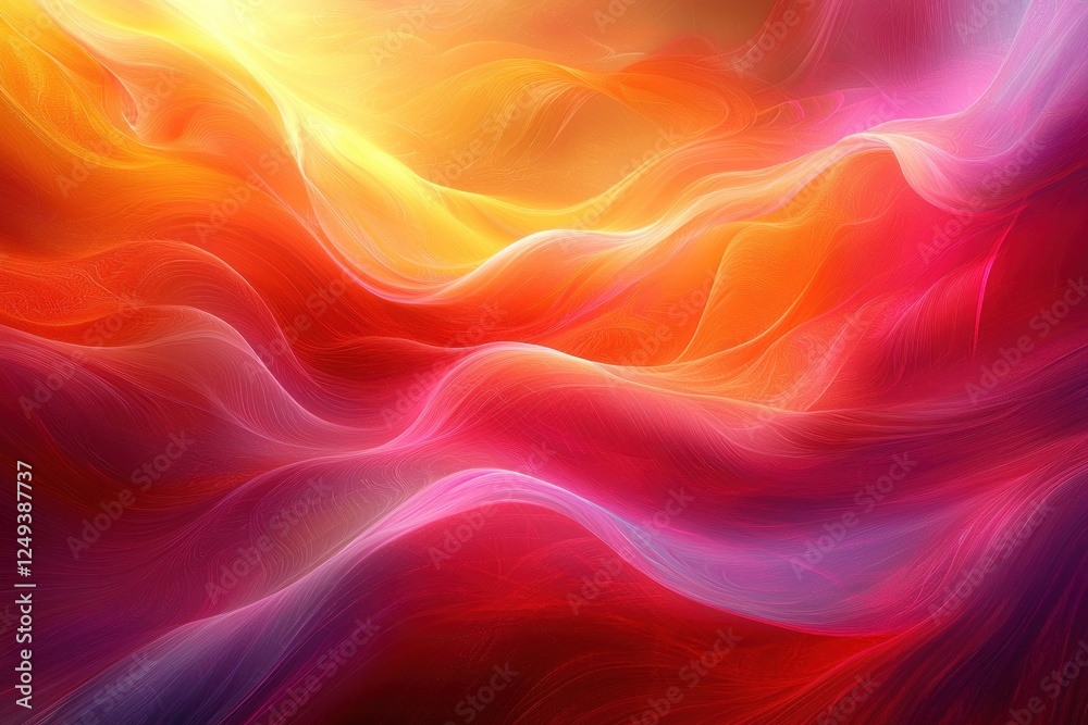 Fototapeta premium Abstract waves of vibrant colors flowing harmoniously in a dreamy landscape
