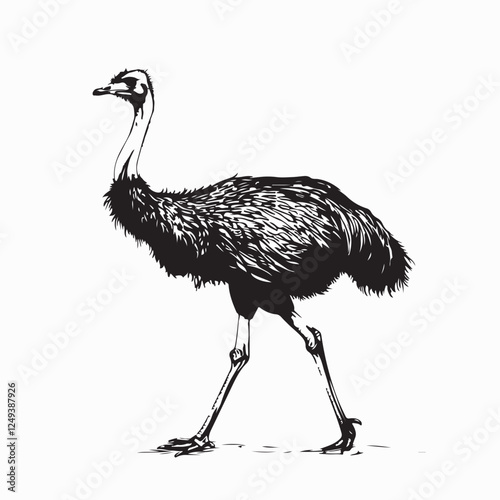 Ostrich Image Stock Illustrations image on white background.