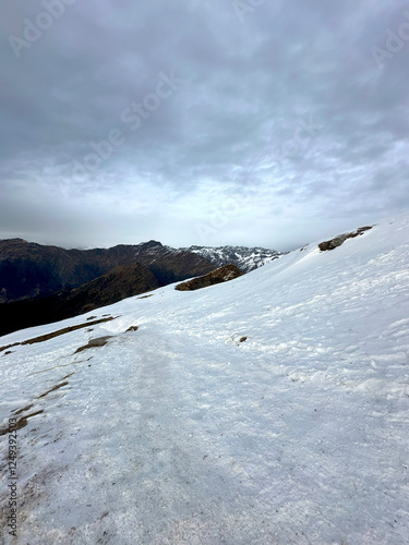 beautiful view of tungnath temple trek winter view photo