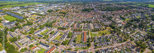 Aerial panorama of the city Wolvega in the Netherlands on a sunny day in summer photo