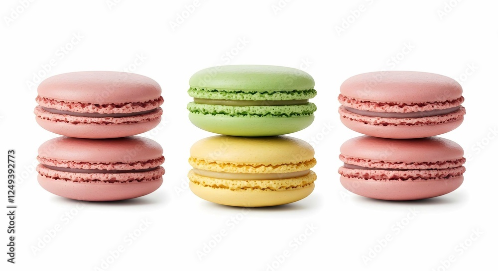 Colorful French Macarons with Cream Filling Colorful French Macarons with Cream Filling