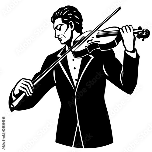  A musician playing a violin