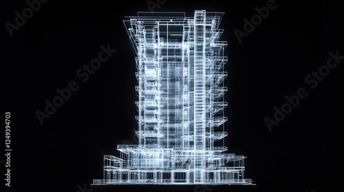 Abstract Glitch Art Tall Building