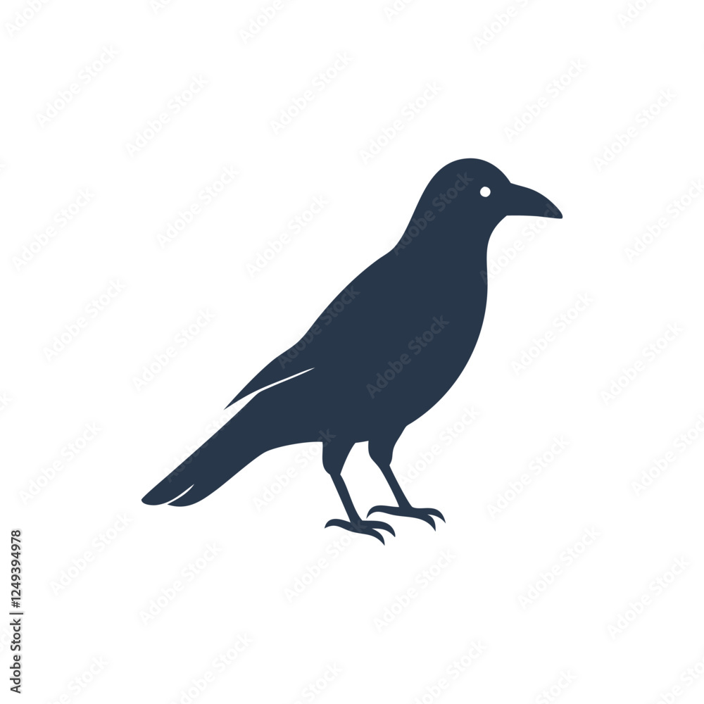 Stylized Crow Bird Vector Icon for Creative Projects. Stylized Crow Bird Vector Icon for Creative Projects.