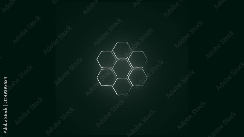 neon light  boll animation video black background 