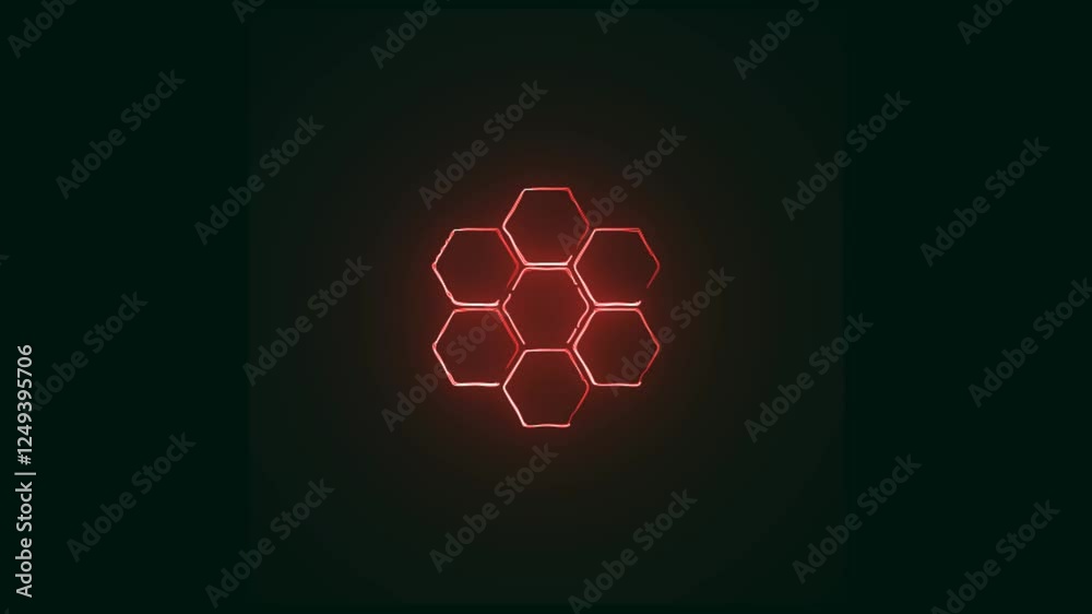 neon light  boll animation video black background 