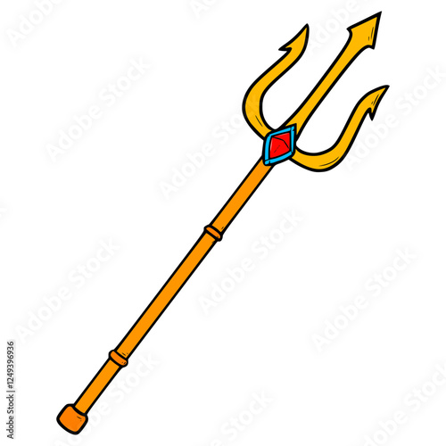 trident illustration hand drawn isolated vector