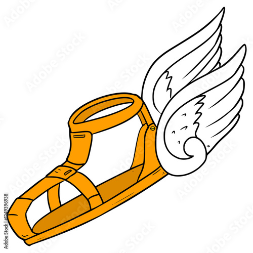 talaria shoes or winged boots illustration hand drawn isolated vector