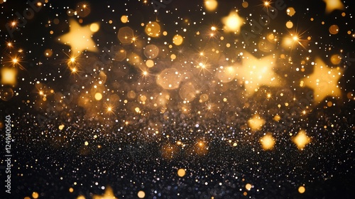 Wallpaper Mural Black background with golden stars creating a night sky atmosphere Torontodigital.ca