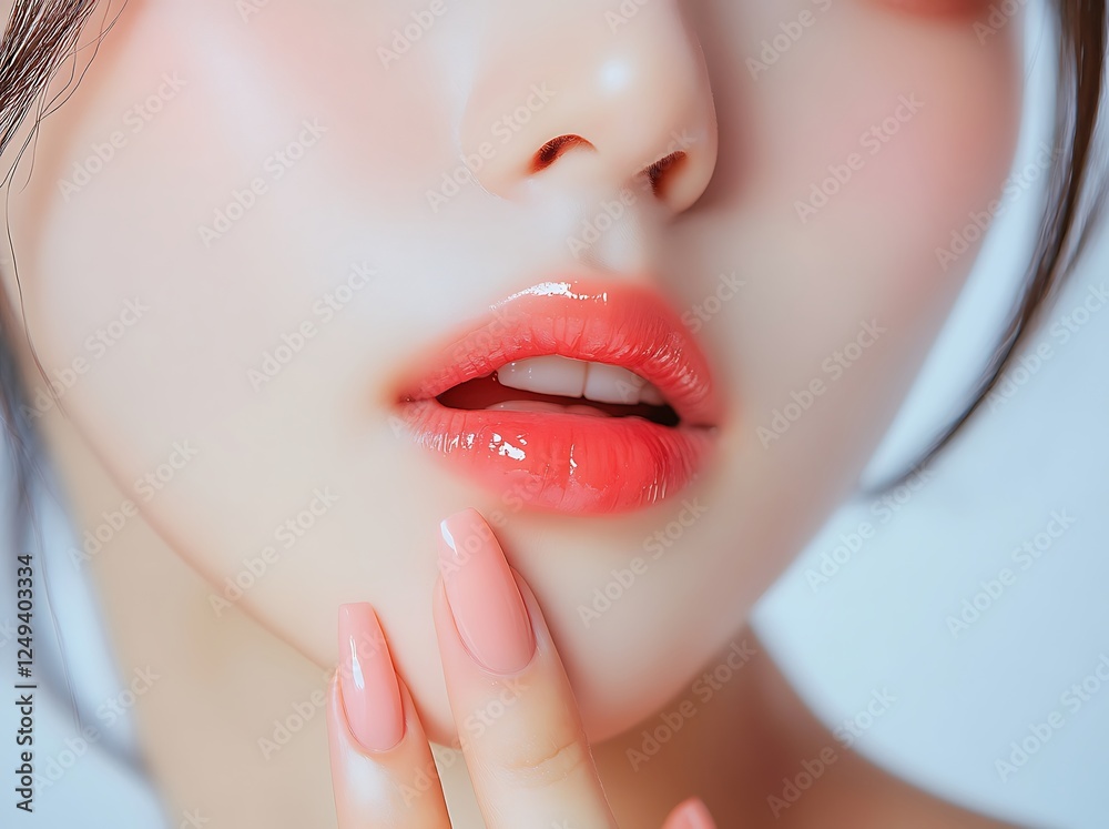 Fototapeta premium girl model woman showing manicure on nails. cosmetics, beauty and makeup