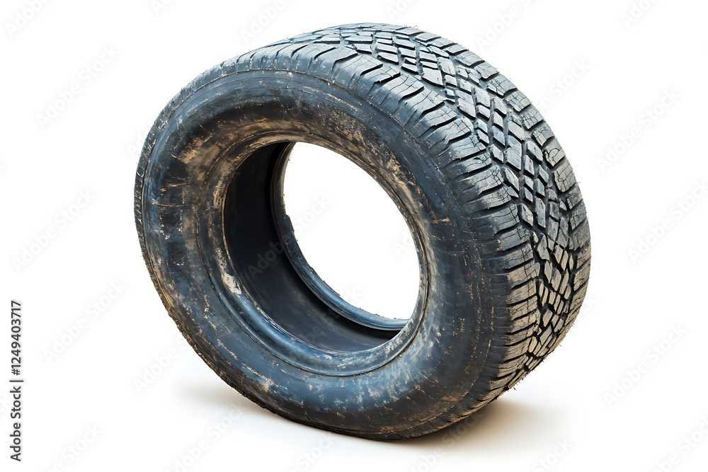 old rubber tire isolated on white background. old rubber tire isolated on white background.