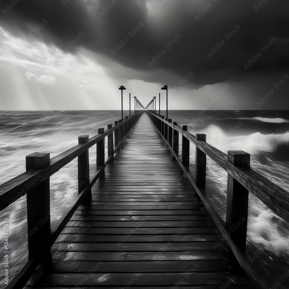 Obraz premium Muelle B&W 3