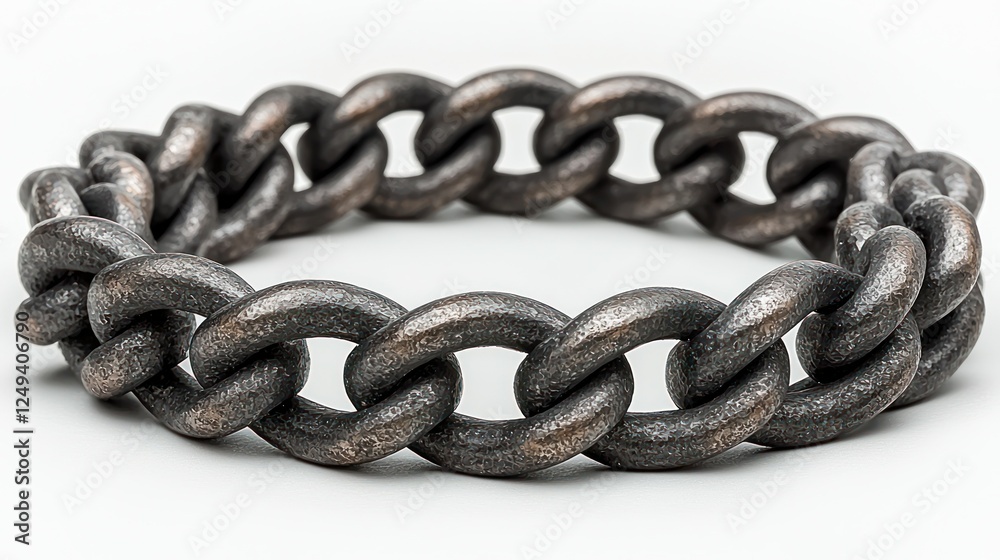 Obraz premium Rustic chain bracelet, studio shot, white background, accessory