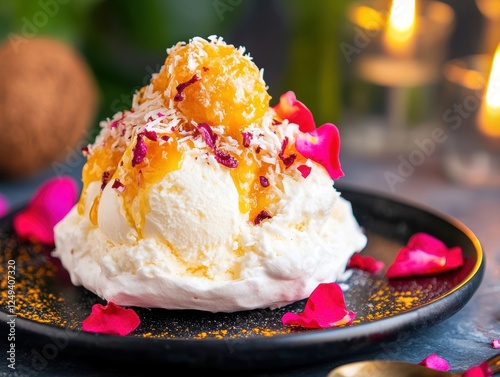 Indulge in Passion Fruit Pavlova & Coconut Ice Cream Romantic Desserts for Valentine's Day photo