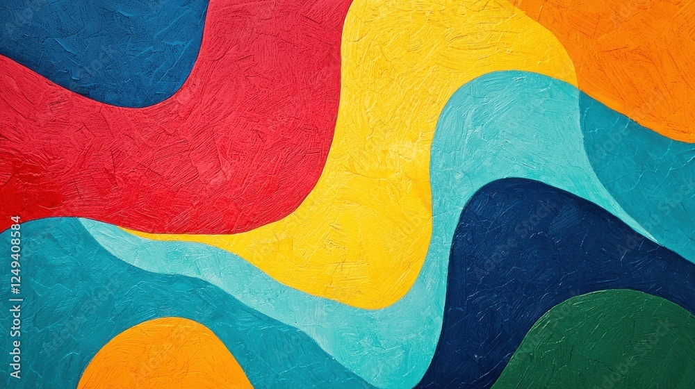 Abstract painting featuring vibrant colors and dynamic shapes on canvas Abstract painting featuring vibrant colors and dynamic shapes on canvas