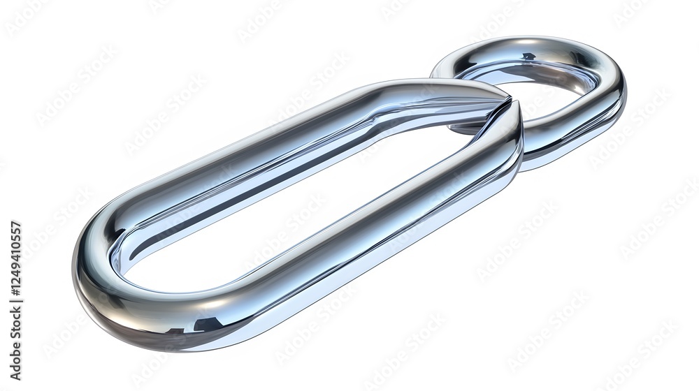 A shiny metal paperclip, clean white background, transparent isolate A shiny metal paperclip, clean white background, transparent isolate