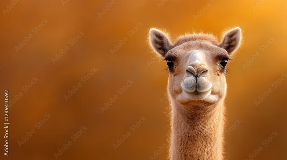 Obraz premium This delightful close-up image captures the essence of a camel's expressive face against a beautifully blurred background, symbolizing warmth and connection with nature.